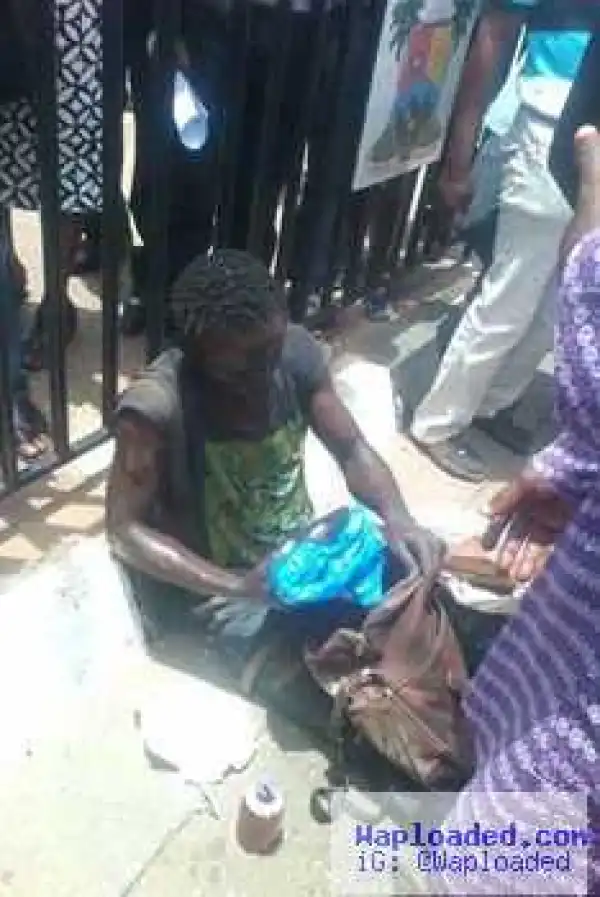 Photos: Mad Man Storms Lagos State Secretariat, Alausa, Demanding To See Gov. Ambode